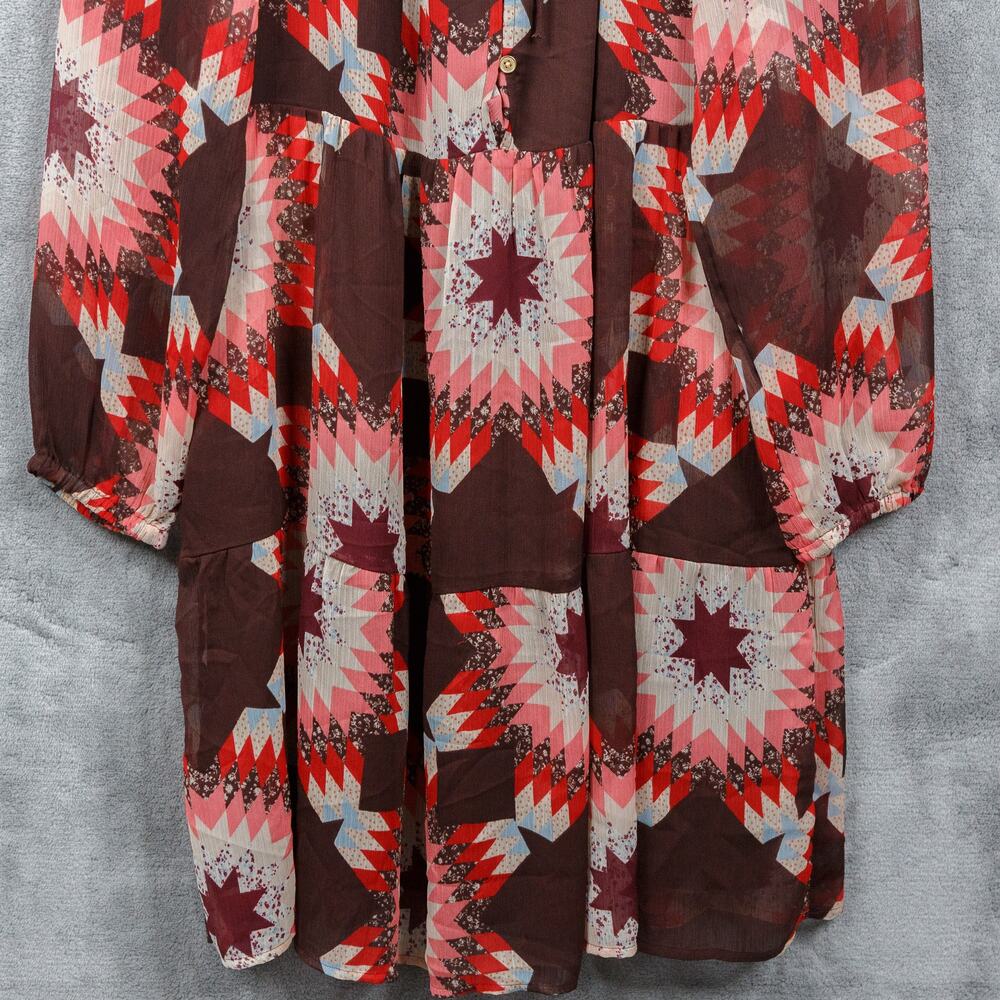 Ann Taylor Loft Patchwork Tie Neck Flounce Dress … - image 6